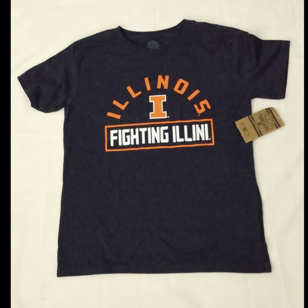 Illinois Fighting Illini T-Shirt Short sleeve boys large 12/14 NCAA